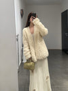 SWAYING 24 Autumn and Winter Velvet Double-Layer Large Coat SW-SW24AW1T100-BAI White